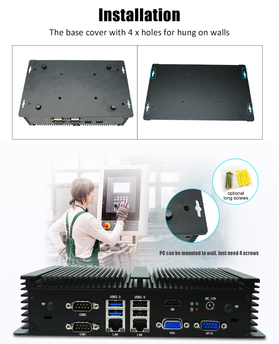Fanless Embedded PC Intel Core - Fanless Industrial Pc Rs485 Core I7 ulasan dan harga