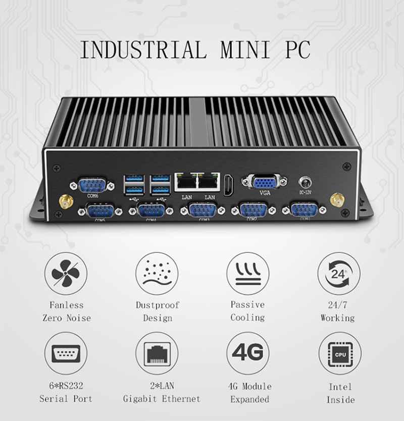 Industrial Mini PC Fanless Dua - Fanless Industrial Pc Rs485 Core I7 ulasan dan harga